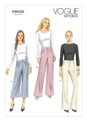 9032 VOGUE LO RISE INSET FLY PANTS LENGTHS PATTERN 14-22